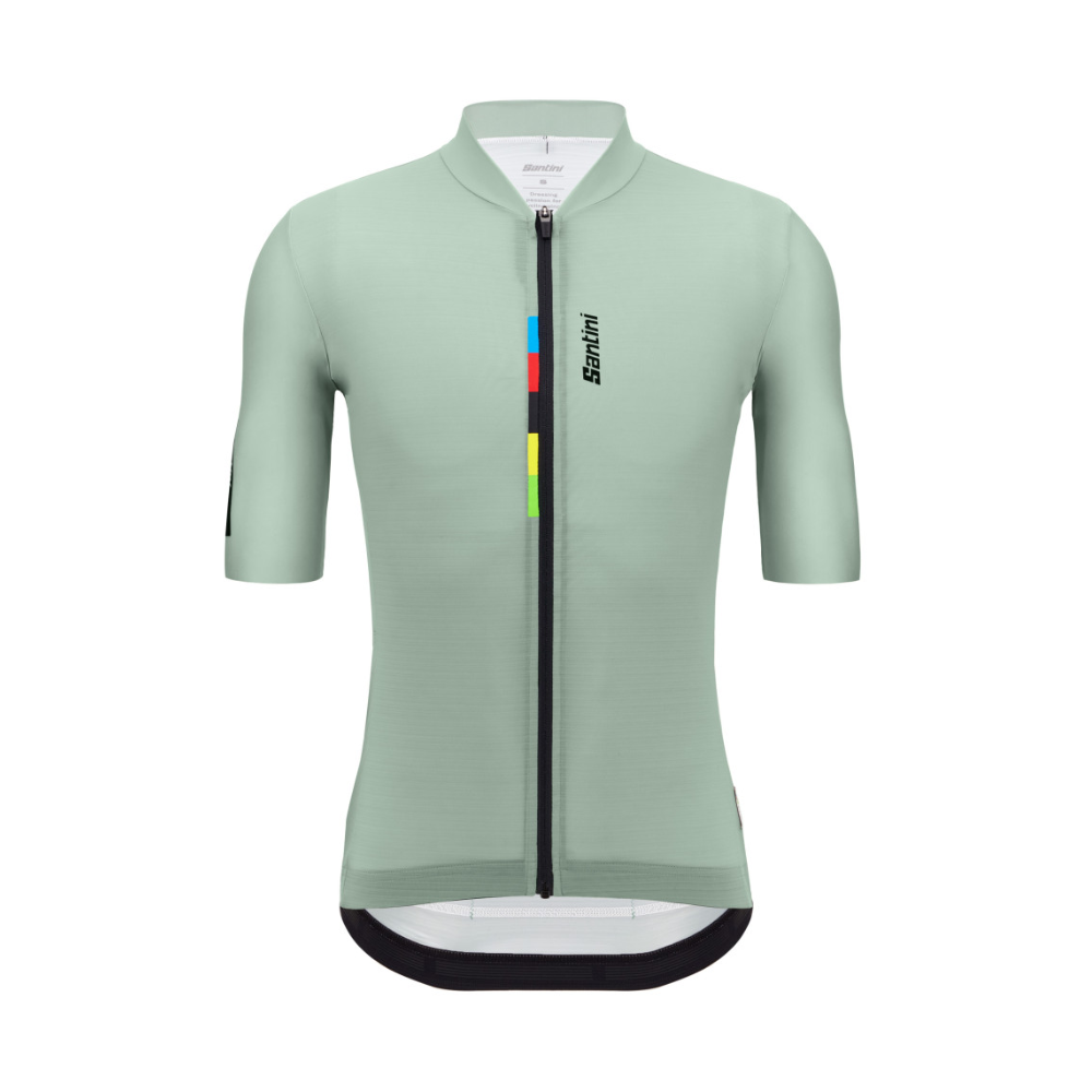 Imagem do produto Camisa Ciclismo Masculino UCI World Champion Santini Verde S&aacute;lvia
