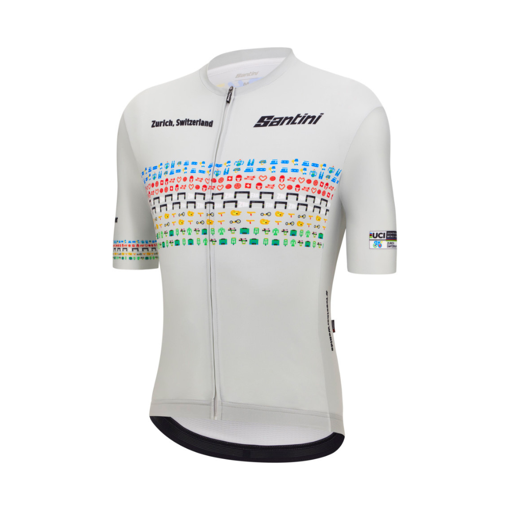 Imagem alternativa do produto Camisa Ciclismo Unissex World Road Zurich Santini Cinza