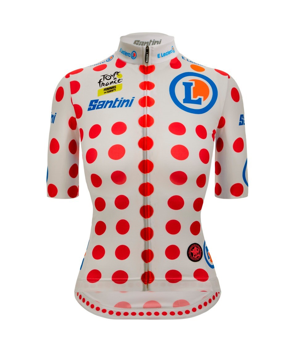 Miniatura 1.0 de Camisa Ciclismo Feminino King of the Mountain Tour de France Branco/Vermelho Santini