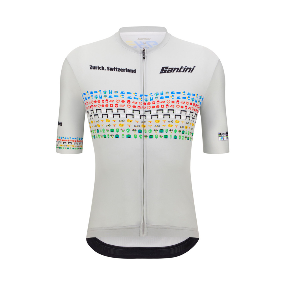 Imagem do produto Camisa Ciclismo Unissex World Road Zurich Santini Cinza